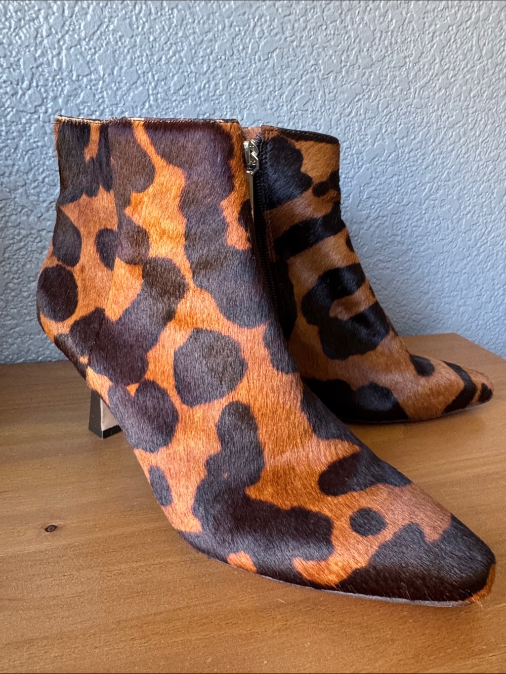 Leopard print calf hair booties size 7 - 37.5 Louise etCIE